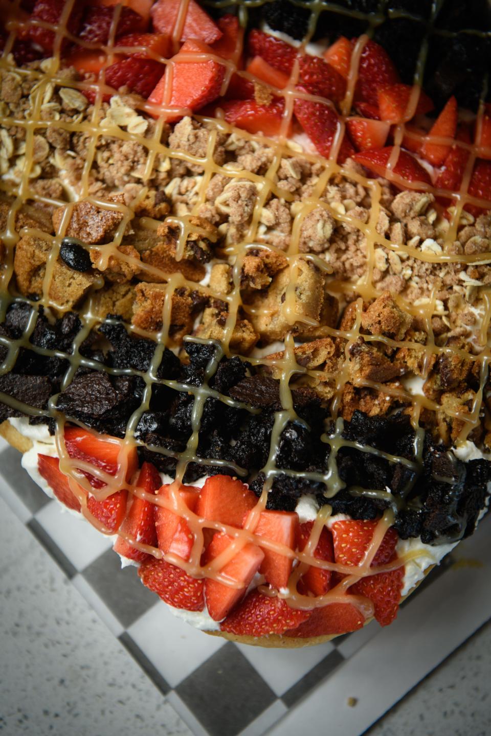 A Cinnacake from Cinnaholic, a vegan cinnamon roll bakery, at 1928 Skibo Road.