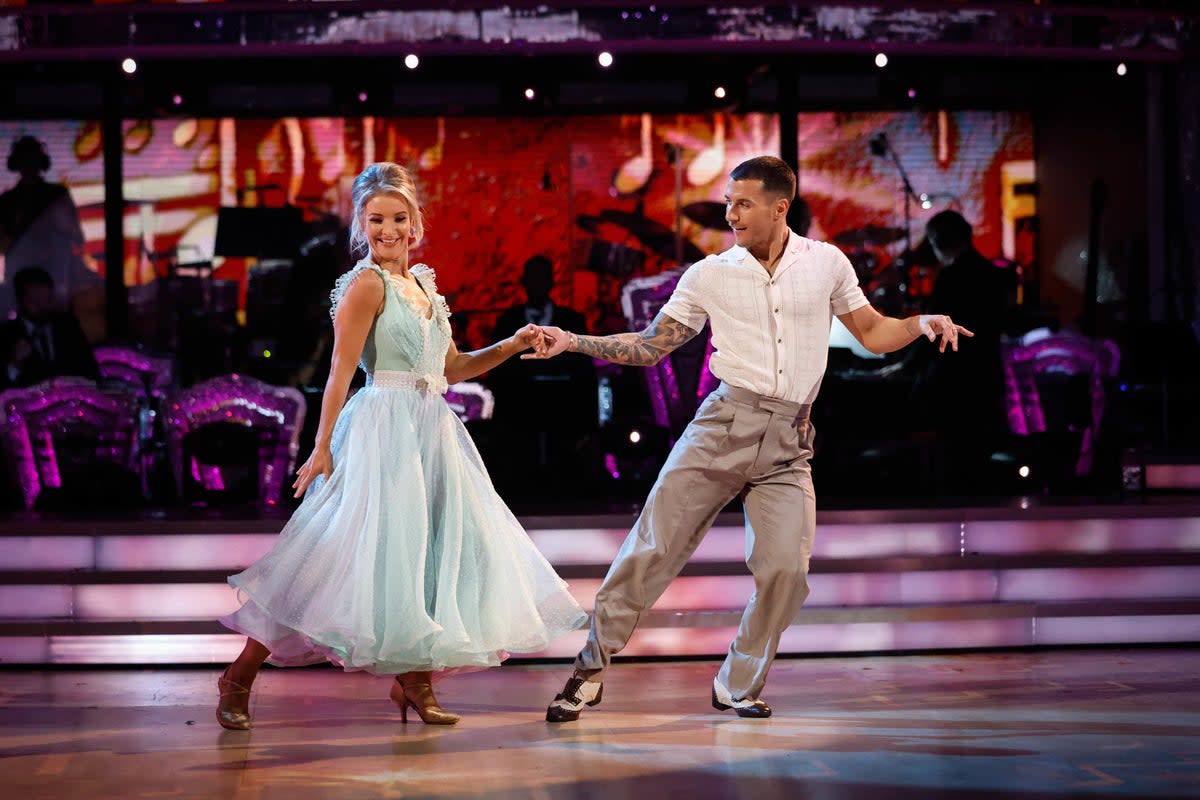 Helen Skelton and Gorka Marquez during the first live show of Strictly Come Dancing 2022 (Guy Levy/PA) (PA Media)