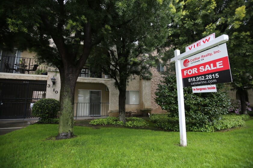 CalStar Reality, Inc. has a For Sale sign outside 3010 Montrose Ave., in Glendale on Thursday, April 9, 2020.