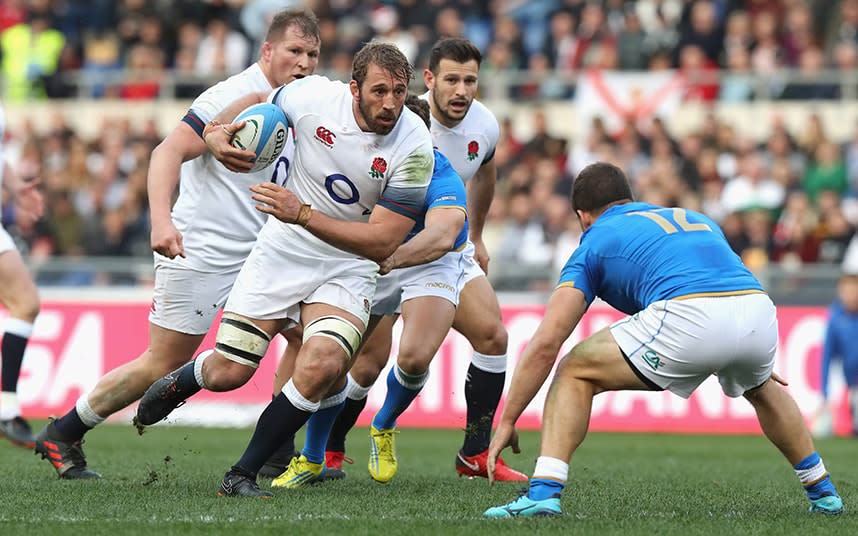 England's Chris Robshaw during the NatWest Six Nations match between Italy and England at Stadio Olimpico last month in Rome - 2018 David Rogers - RFU
