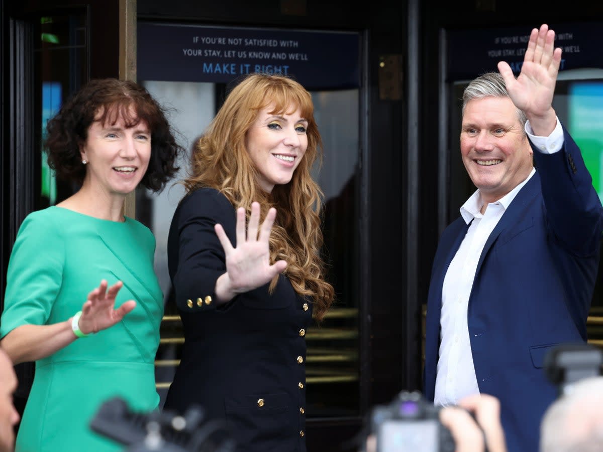 Anneliese Dodds and Angela Rayner with Sir Keir Starmer  (Reuters)