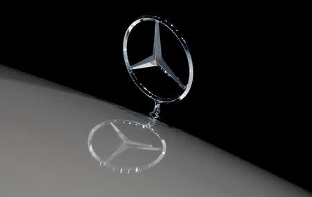 Mercedes-Benz logo is seen on the second press day of the Paris auto show, in Paris, France, October 3, 2018. REUTERS/Benoit Tessier