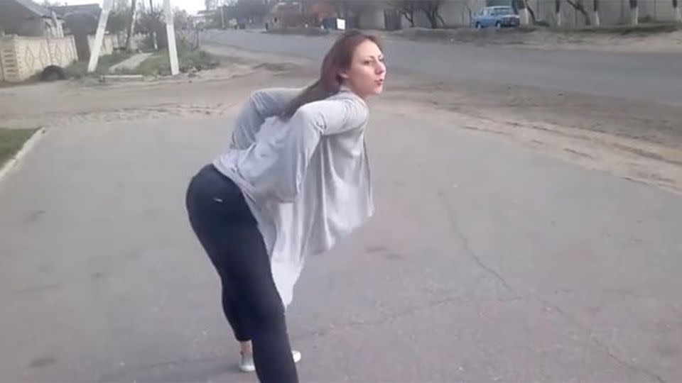 What was meant to be a bit of harmless fun went very wrong very quickly for the twerking woman. Source: YouTube