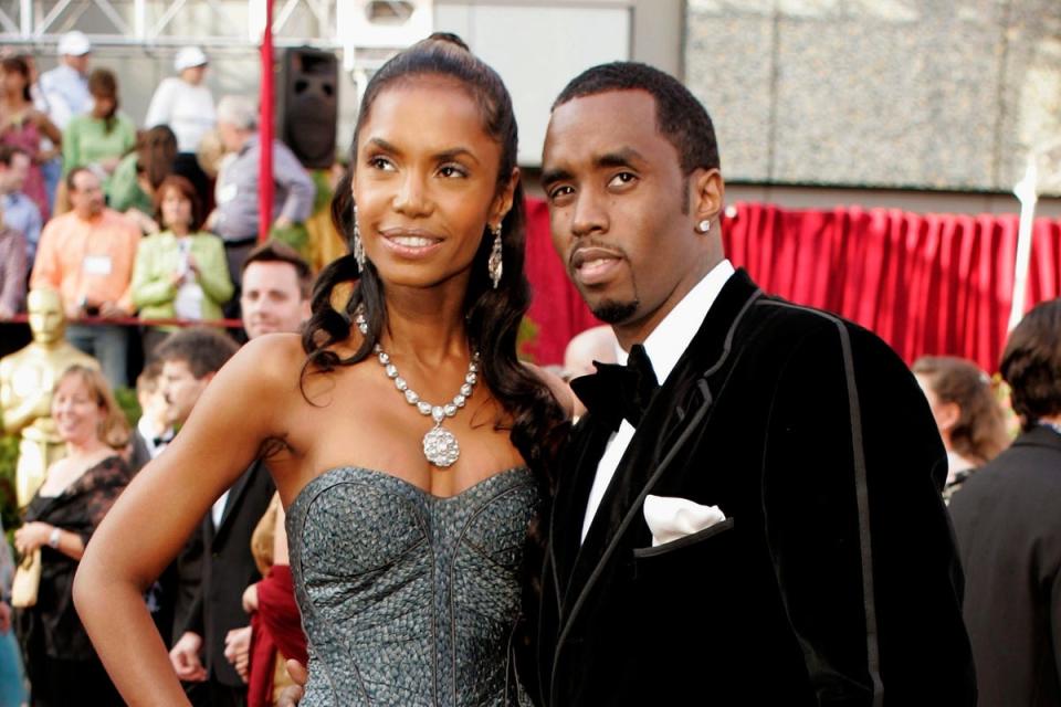 Kim Porter with Sean 'P. Diddy' Combs in 2005 (AP)