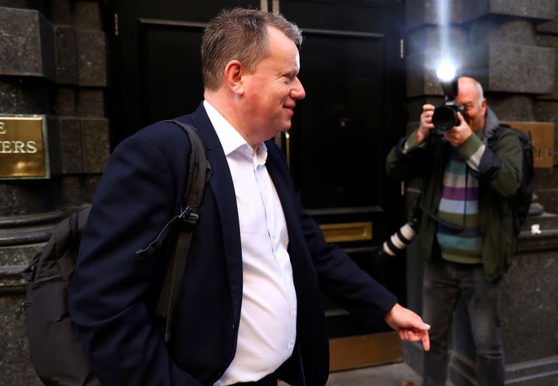 Britain's Chief negotiator David Frost walks through Westminster in London