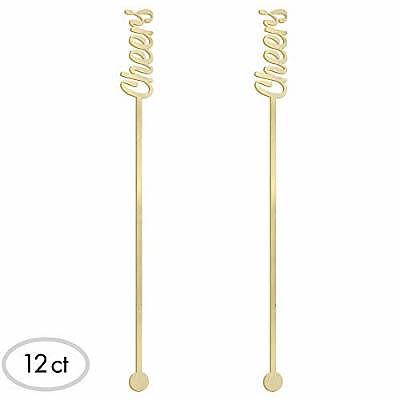 Elegani Gold Cheers Drink Stirrers (Credit: Amazon)