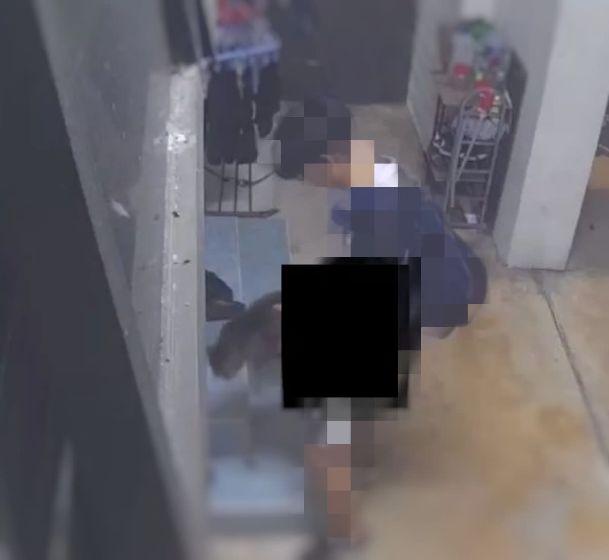 Footage showed a male youth allegedly committing an act of animal cruelty outside an HDB flat in Bukit Panjang on Saturday. (PHOTO:IG/ismulazim)