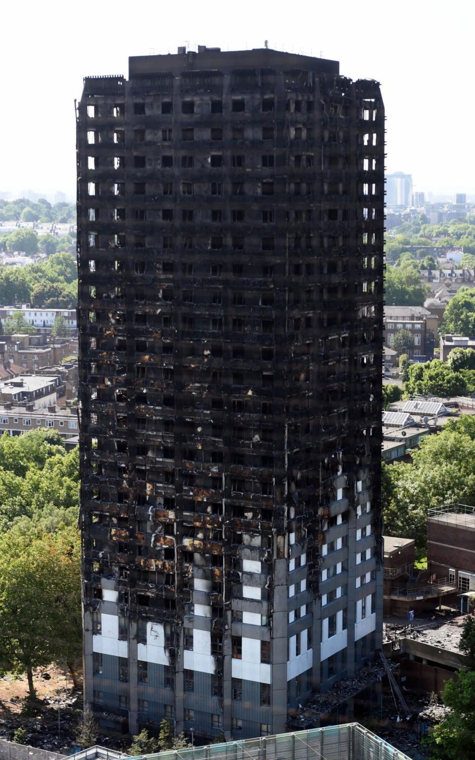 The charred remains of Grenfell Tower - PA