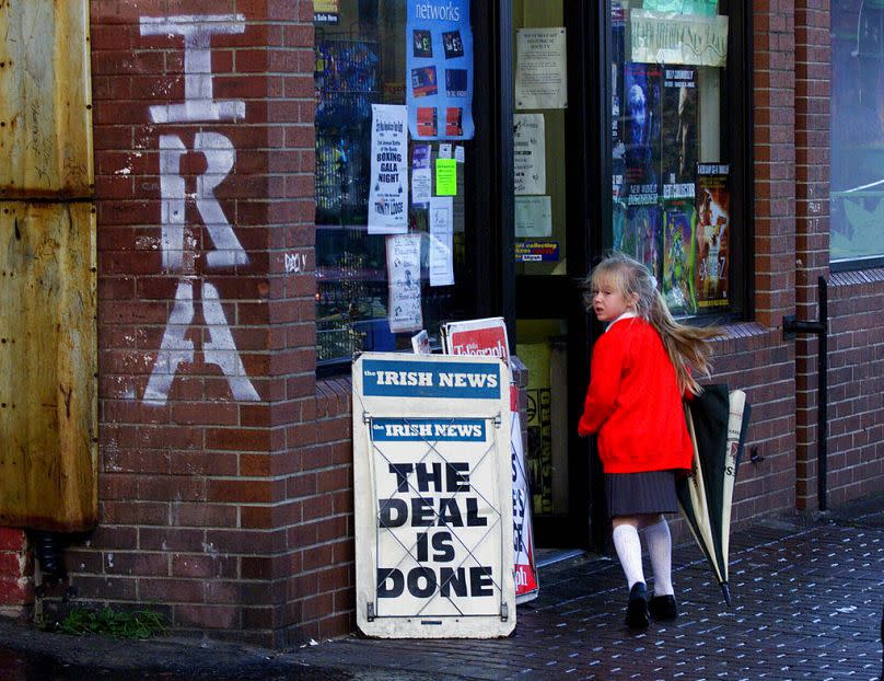 The headline in the papers in Belfast, November 1999