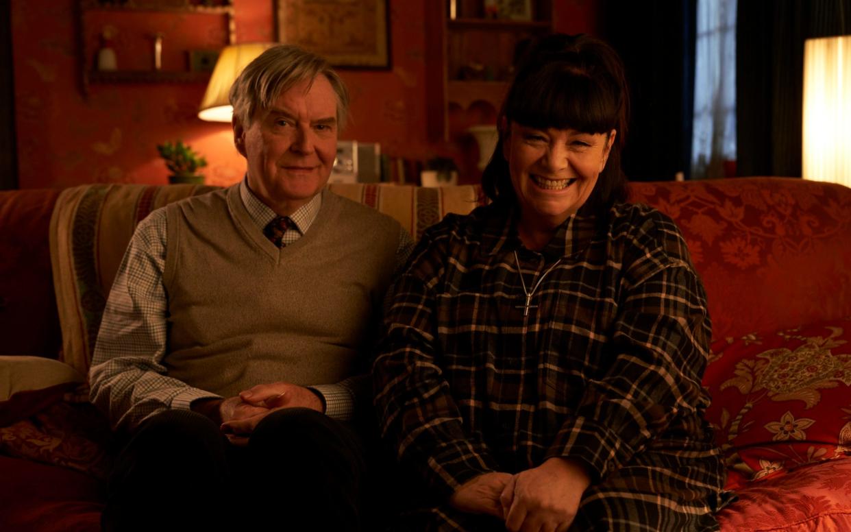 James Fleet and Dawn French in The Vicar of Dibley in Lockdown - BBC