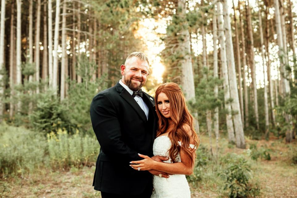 About five months after they were reacquainted on the dating app, they tied the knot – on Sept. 13, 2023, their 35th birthday.  / Credit: Kristin McCarthy Photography