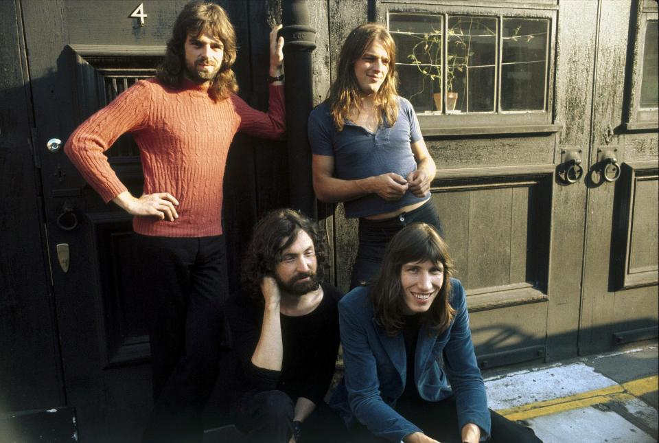 This 1973 photo of Pink Floyd was taken at the time the band recorded their "Dark Side of the Moon" album at Abbey Road Studios in London.