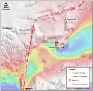 Phase 1 drilling at Banderol South Target