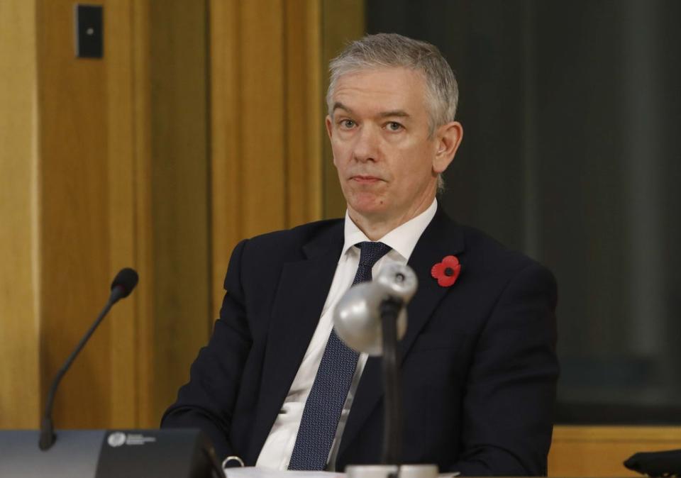 Chief medical officer Dr Sir Gregor Smith said there are ‘encouraging’ signs in the battle against the virus (Andrew Cowan/Scottish Parliament/PA) (PA Media)