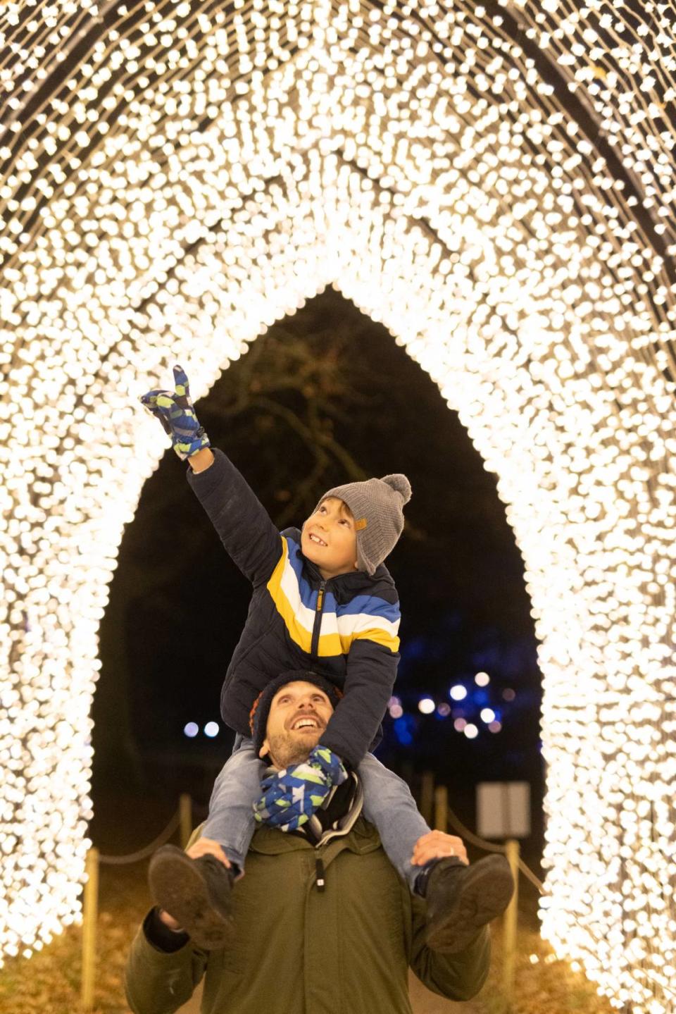 Lightscape features more than one million lights along a one-mile walking path. Andrew Ogilvy/Lightscape