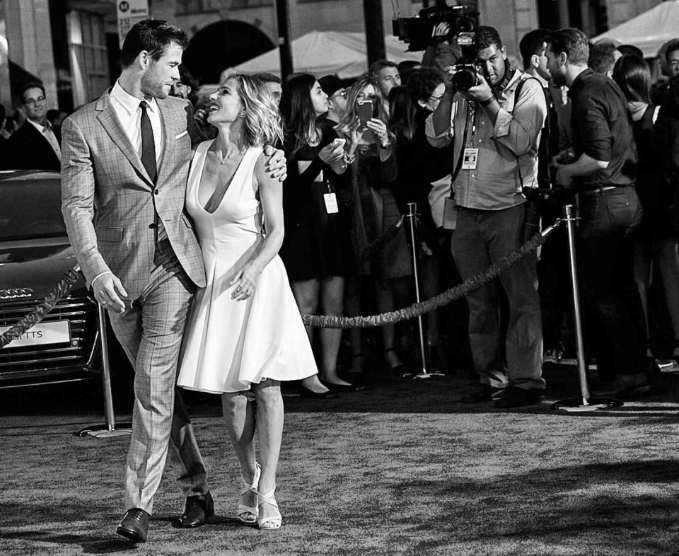Chris Hemsworth and Elsa Pataky attend the premiere of Marvel's 'Avengers: Age Of Ultron' at Dolby Theatre on April 13, 2015 in Hollywood, California