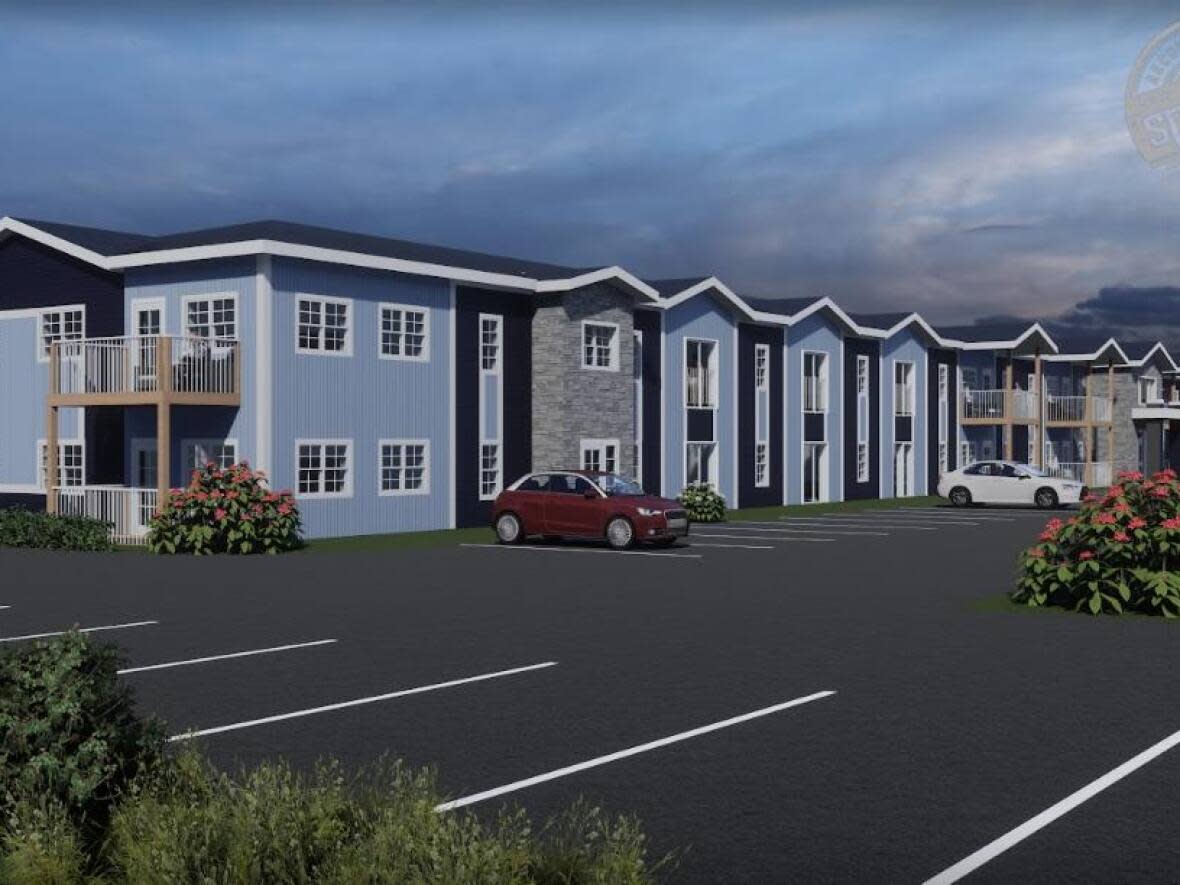 An artist's concept drawing of the proposed 42-unit apartment building in Saint Andrews. (Town of Saint Andrews - image credit)