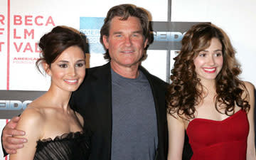 Mia Maestro , Kurt Russell and Emmy Rossum at the Tribeca Film Festival premiere of Warner Bros. Pictures' Poseidon New York, NY