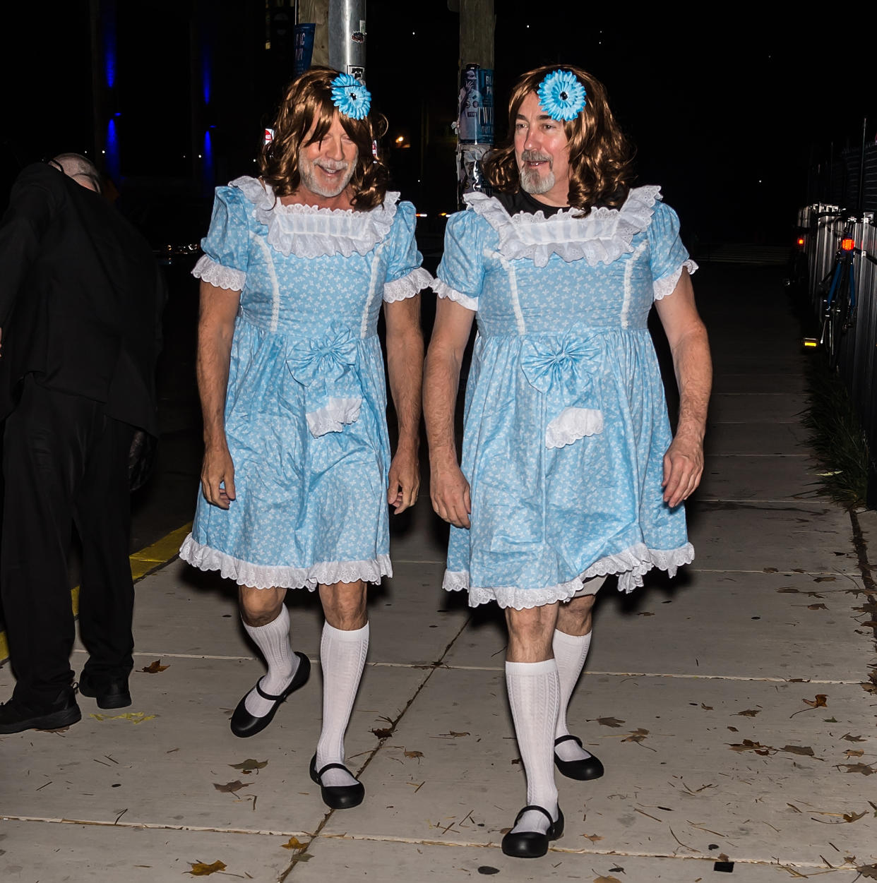 Bruce Willis and his assistant Stephen J. Eads hit up M. Night Shyamalan’s Halloween party ‘Shyamaween’ in Philadelphia, Pennsylvania this weekend. (Photo: Getty Images)