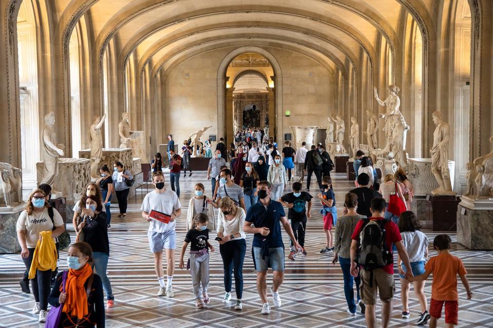 People visit the Louvre Museum among the Coronavirus pandemic in Paris, France