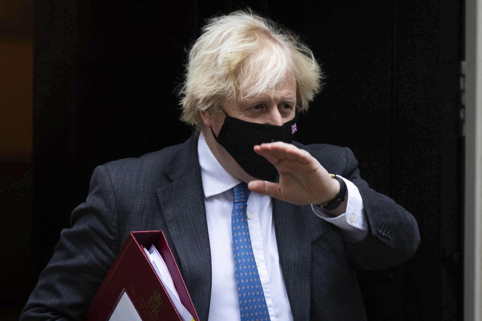 UK Prime Minister Boris Johnson is seen on December 15, 2021 leaving 10 Downing Street.