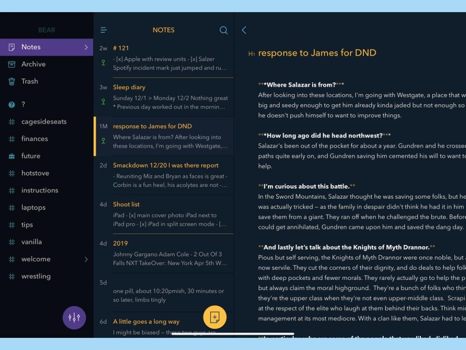 best note taking apps bear