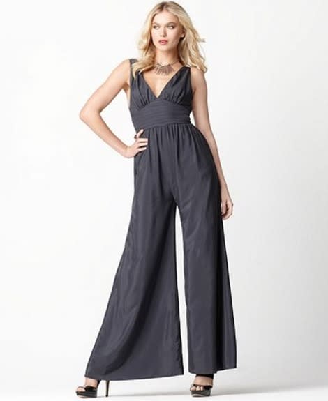 Jumpsuits are hard to pull off, especially with jumbo legs. Photo courtesy of Macy's