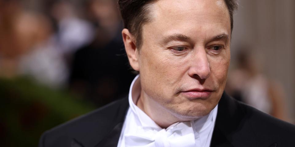 Elon Musk wearing a tuxedo