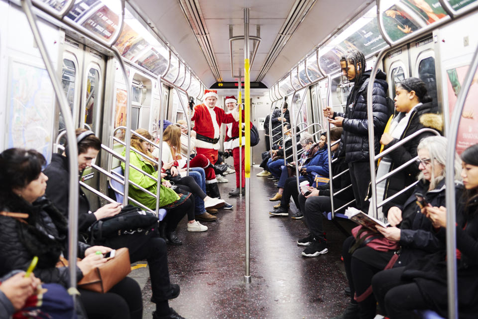 People ride the New York City subway on Dec. 14, 2019. New research suggests that the coronavirus was in the U.S. in late 2019. (Photo: Gabby Jones via Getty Images)