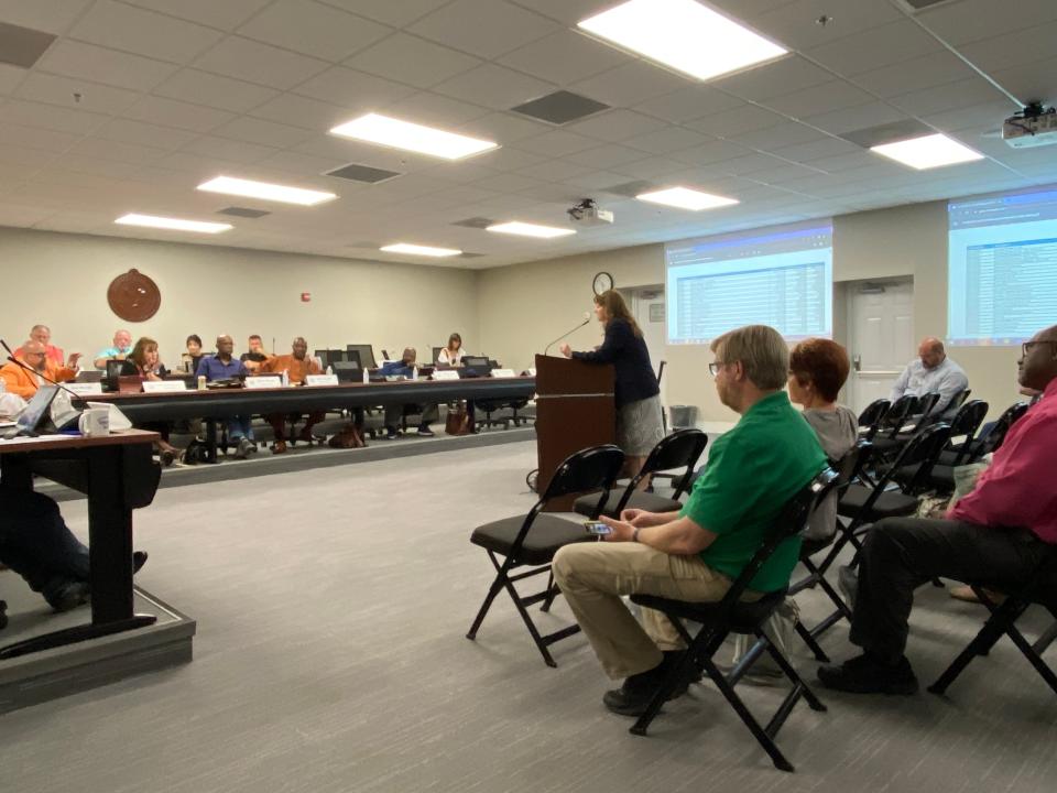 Maury County Public Schools superintendent Lisa Ventura presents the 2023-24 operational school budget at the Maury County Commission on Tuesday, May 9, 2023 in Columbia.