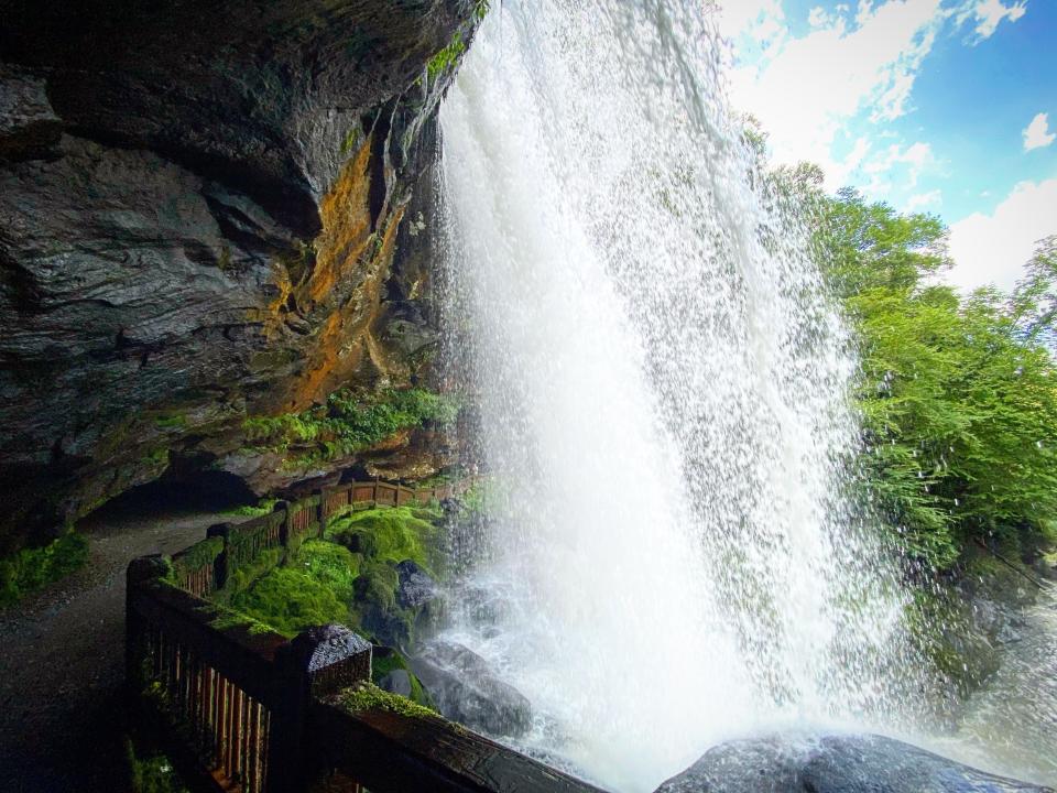 It’s an easy hike that will take you about midway down the falls. The path also takes you behind the falls.