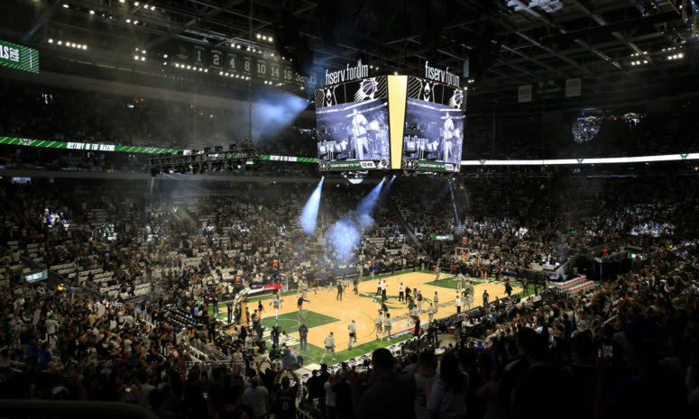 General look at the Milwaukee Bucks stadium.