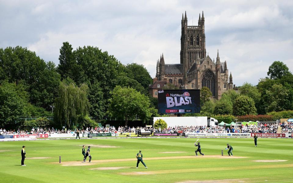 Moeen Ali of Worcestershire bats during the NatWest T20 Blast match between Worcestershire and Nottinghamshire at New Road on June 18, 2016 in Worcester, England