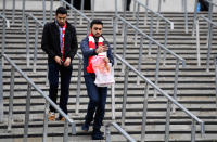 <p>Arsenal fans take in the early atmosphere</p>