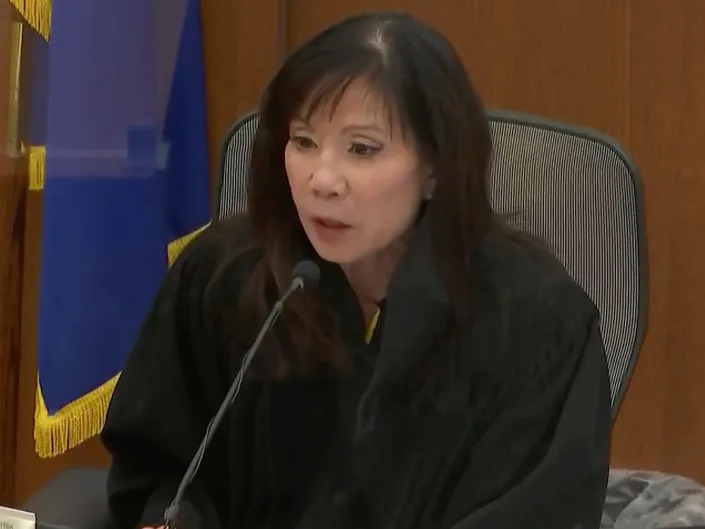 In this screen grab from video, Hennepin County Judge Regina Chu presides over jury selection Wednesday, Dec. 1, 2021, in the trial of former Brooklyn Center police Officer Kim Potter in the April 11, 2021, death of Daunte Wright, at the Hennepin County Courthouse in Minneapolis, Minn.