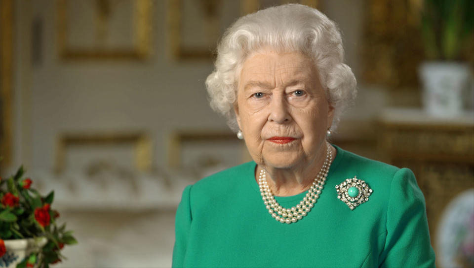 The Queen reacted with a brief statement to the interview. Seen here in April 2020. (PA Images)