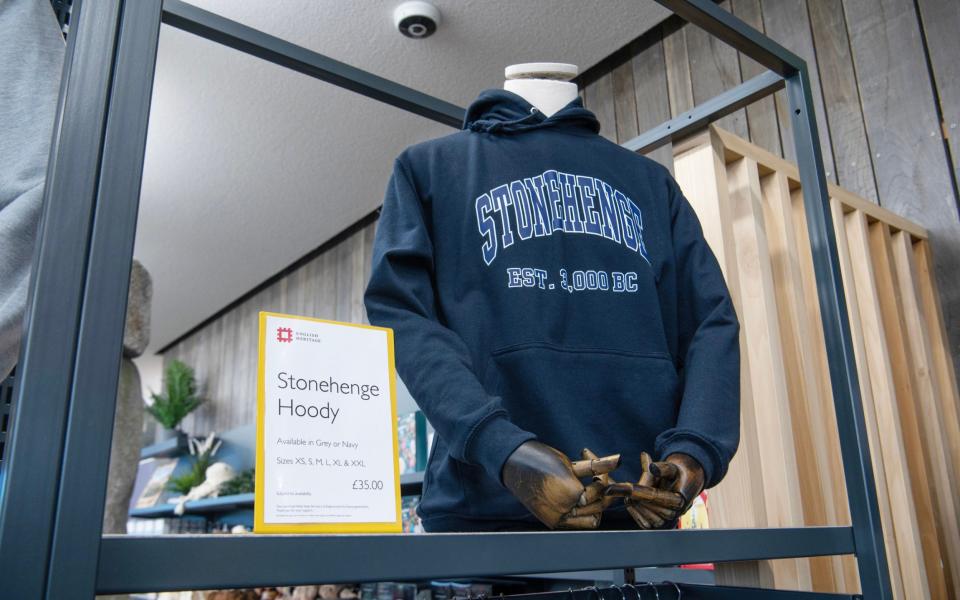 A Stonehenge hoodie from the store's gift selection