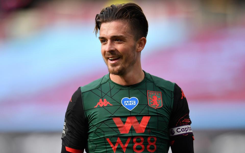 Jack Grealish of Aston Villa reacts during the Premier League match between West Ham United and Aston Villa - Getty Images