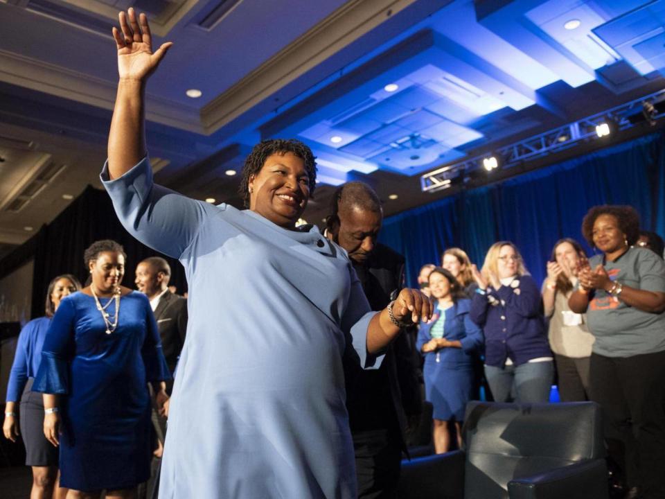 Stacey Abrams, during an election night party (Associated Press)