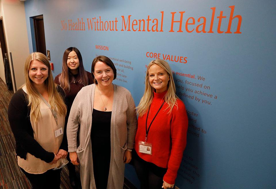 From left, Dr. Jessica Allen, Xinru "Tina" Wang, Dr. Mary Gerrie and Dr. Gillian Quinn of Aspire Health Alliances in Braintree on Friday, Dec.  3, 2021.