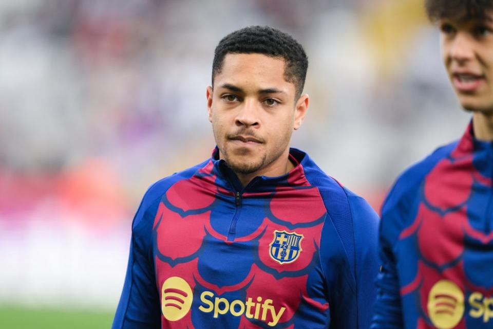 Barcelona have not registered <a class="link " href="https://sports.yahoo.com/soccer/players/3449013/" data-i13n="sec:content-canvas;subsec:anchor_text;elm:context_link" data-ylk="slk:Vitor Roque;sec:content-canvas;subsec:anchor_text;elm:context_link;itc:0">Vitor Roque</a> yet. (Photo by David Ramos/Getty Images)