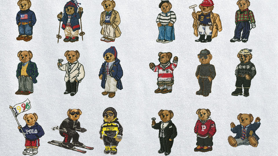 Different versions of the iconic Ralph Lauren bear logo featured in the book. - Credit: Ralph Lauren