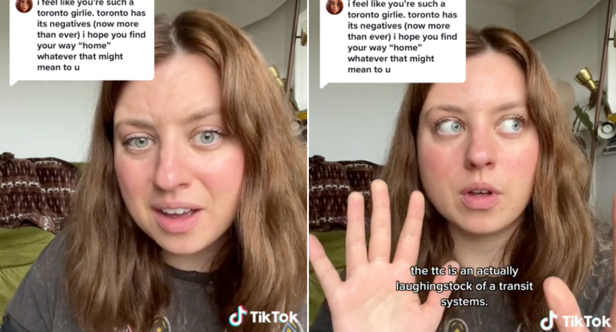 Influencer Kenzie Brenna sparked debate online by sharing her thought about Toronto. Images via TikTok/@kenziebrenna.