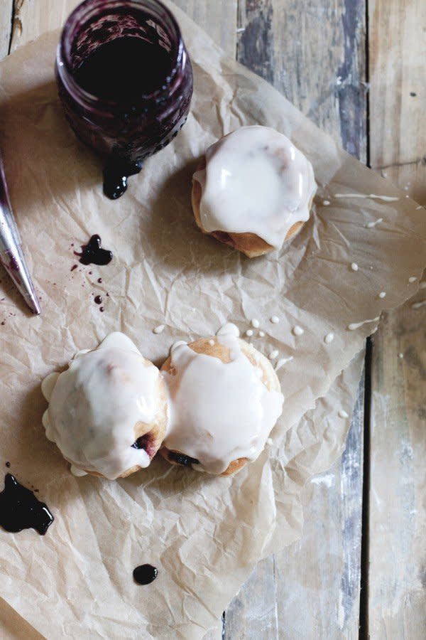 <strong>Get the <a href="http://chasingdelicious.com/grape-jelly-filled-honey-lemon-doughnuts/">Jelly Filled Honey Lemon Doughnuts recipe</a> from Chasing Delicious</strong>