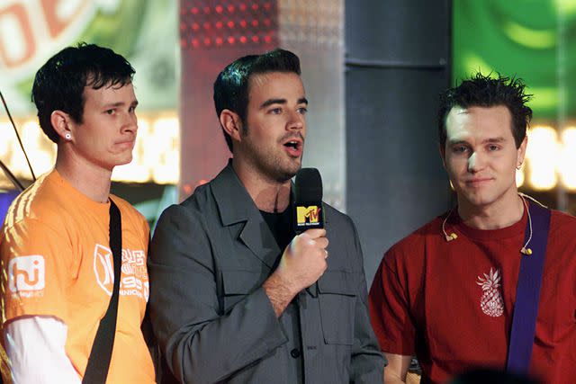 <p>Scott Gries/ImageDirect/Getty</p> Carson Daly and Blink-182