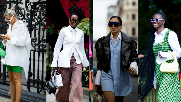 On the street at London Fashion Week Spring 2022. <p>Photos: Imaxtree</p>