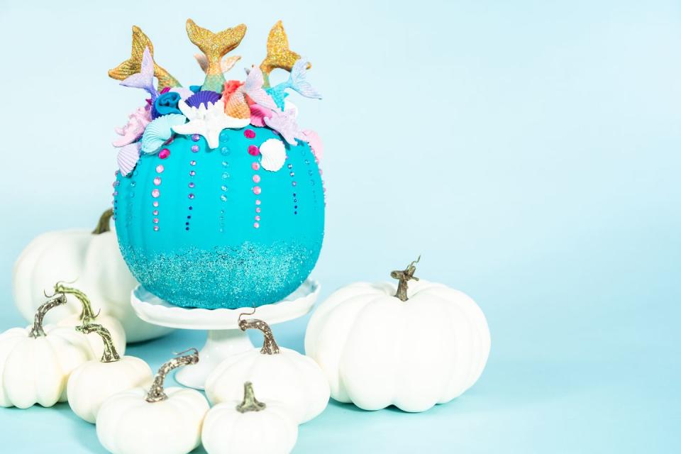 Mermaid Glitter Pumpkin