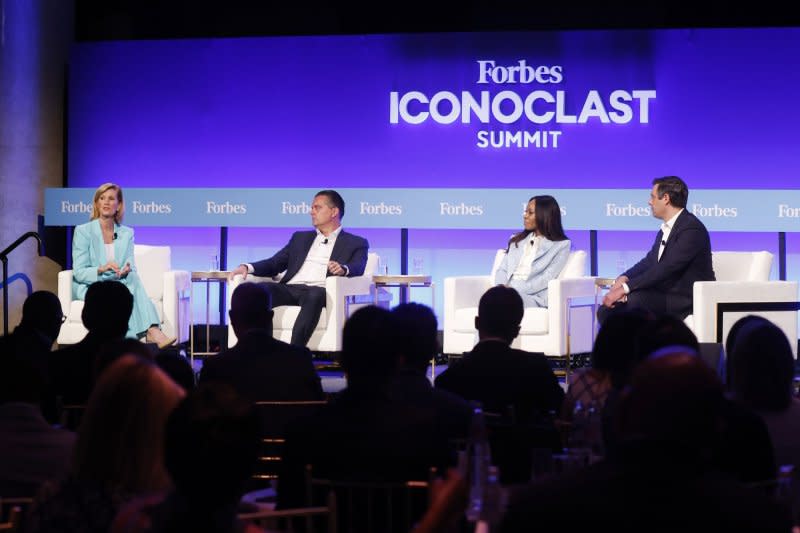 Dozens of influential investors and business leaders convened at the third annual Forbes Iconoclast Summit to discuss the most high-profile economic issues in 2024. Photo by John Angelillo/UPI