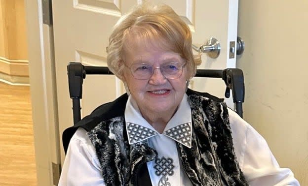 Mary Ryan, 89, has now published two books. Her second and most recent tells the story of her life in a long-term care home. (Submitted by Jamie Ryan - image credit)