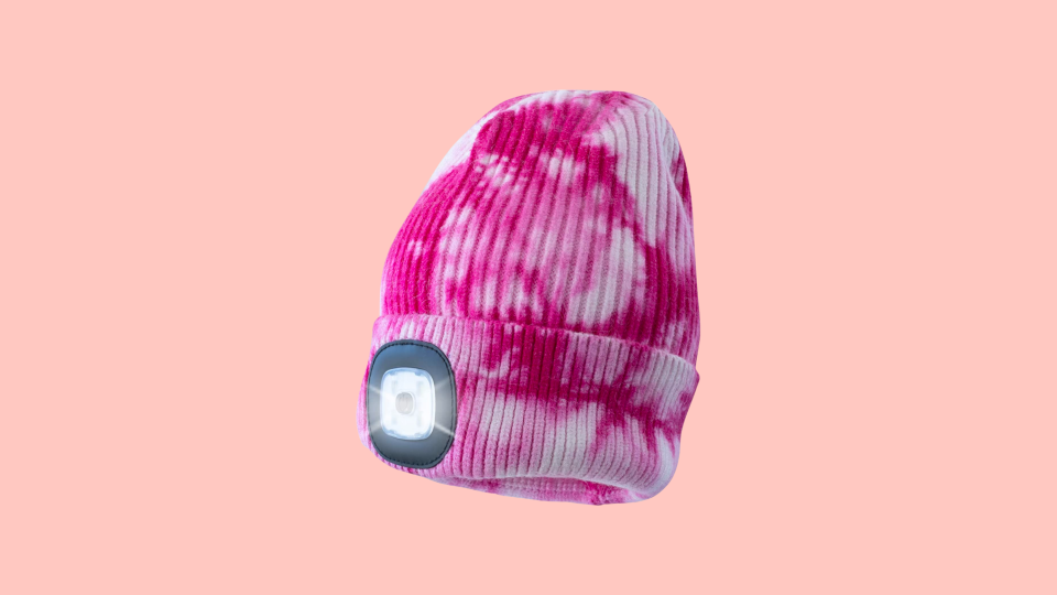 Gifts for outdoorsy women: A headlamp beanie